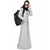 Front open Long cardigan Abaya -Silver Grey